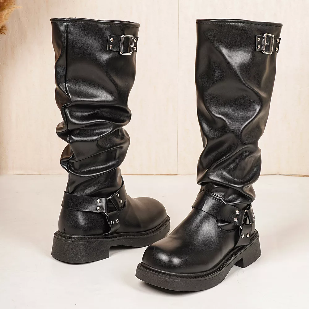Round Toe Block Heels Boots, image 7