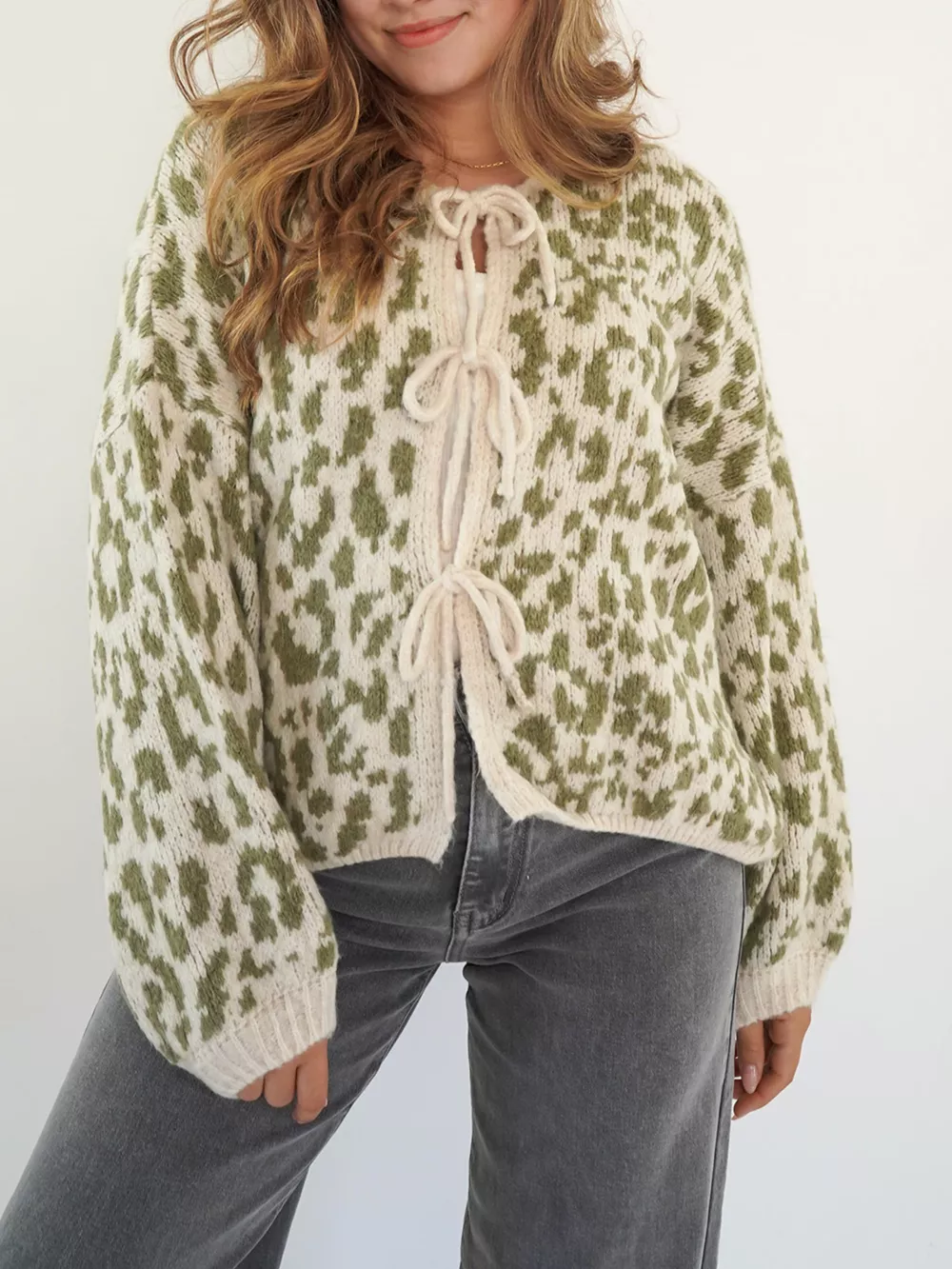 Leopard Tie-Front Cardigan, image 12