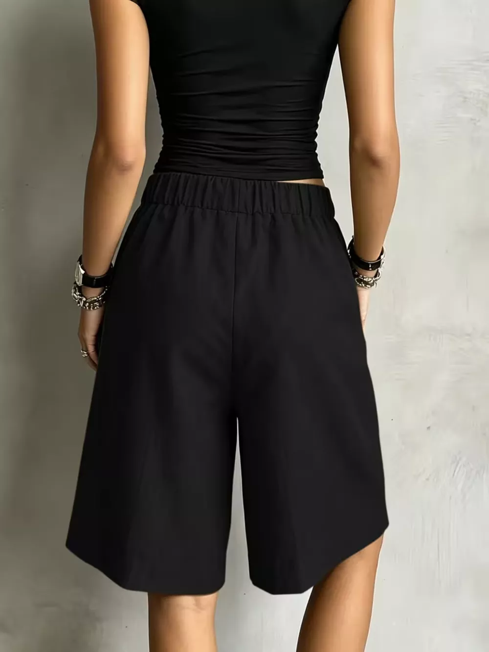High-Waisted Drawstring Shorts, image 6