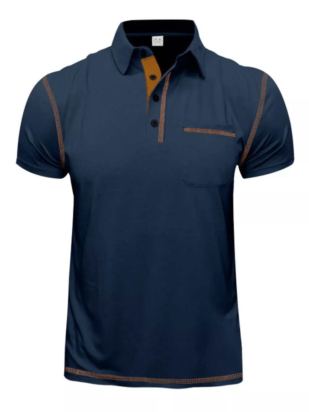 Men's Full Size Contrast Stitching Short Sleeve Top Plus Size, image 13