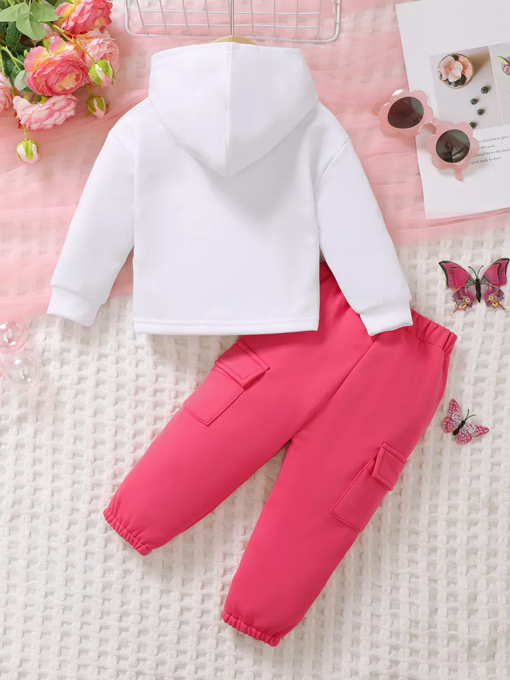 Children's Heart Graphic Hoodie and Cargo Pants Set, image 5