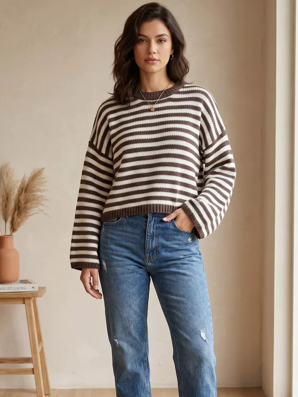 Striped Crew Neck Sweater, image 7
