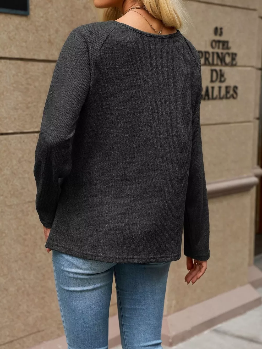 Ribbed Knit Raglan Sleeve T-Shirt, image 13
