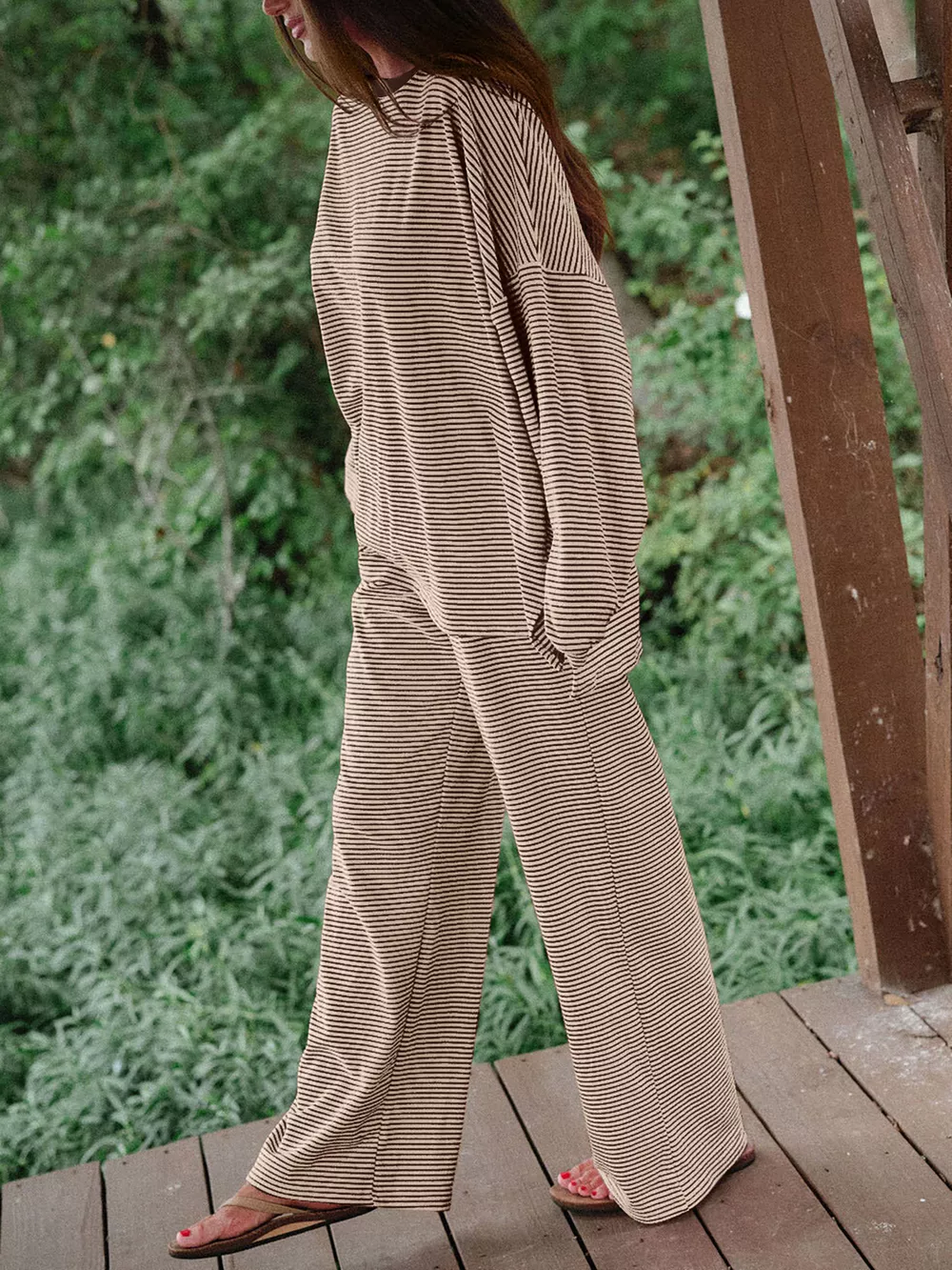 Striped Long Sleeve Top and Pants Set, image 17