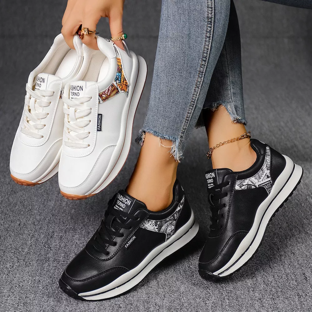 Round Toe Lace Up Sneakers, image 2