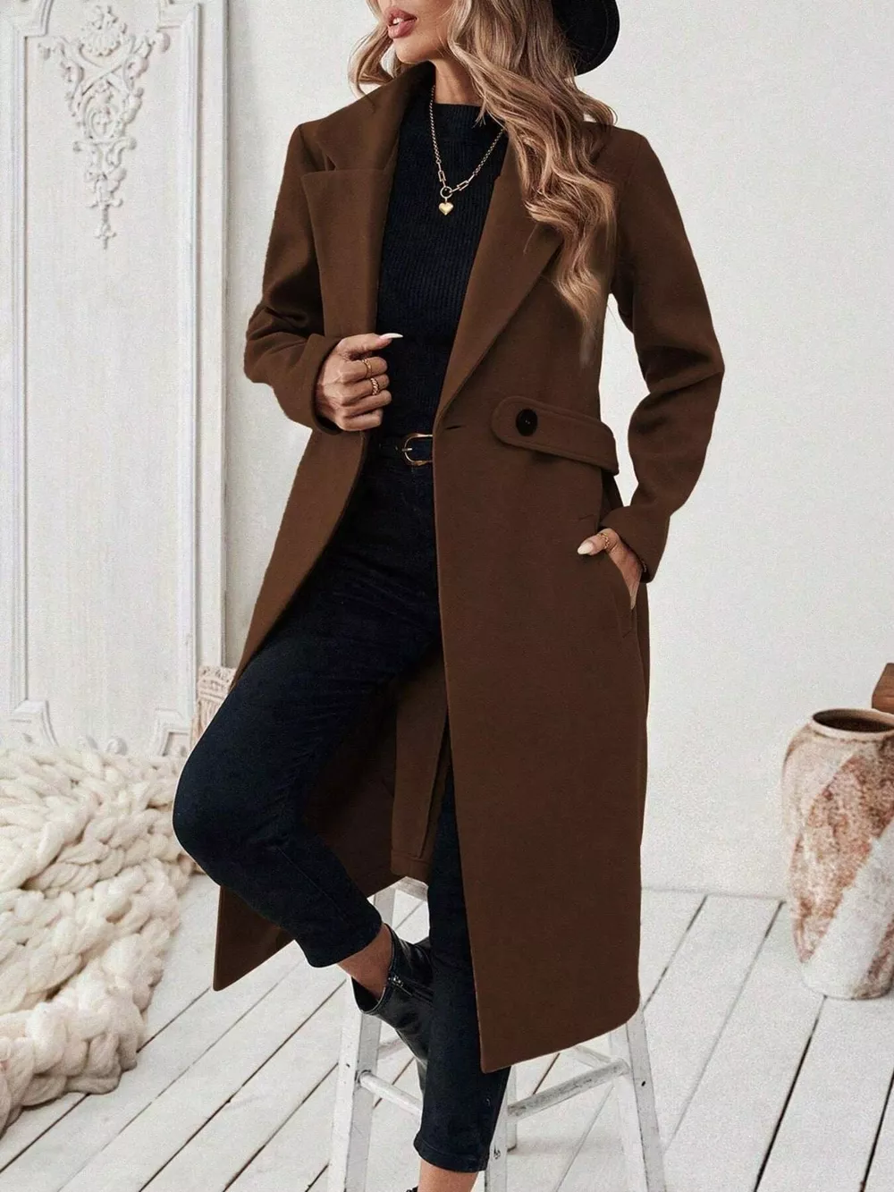 Single-Button Longline Coat, image 11