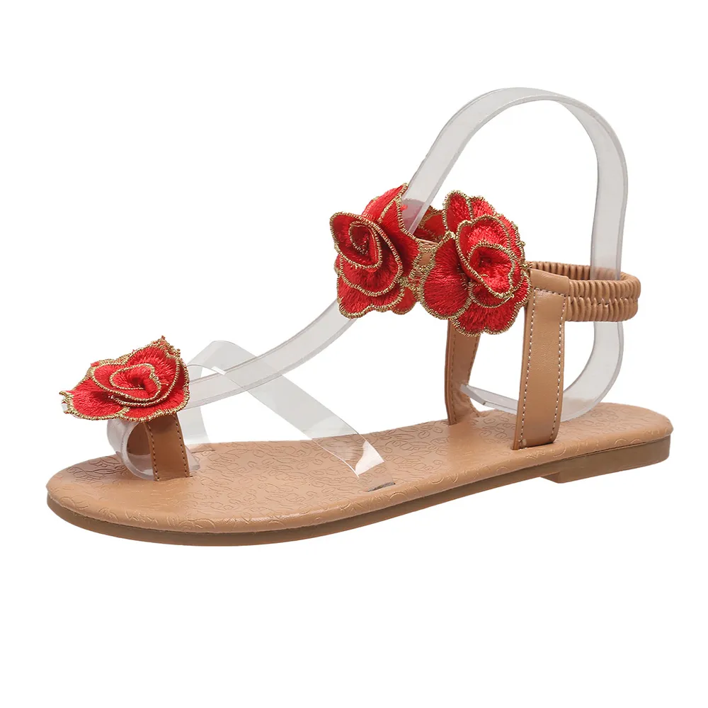 Flower Toe Loop Flats Sandals, image 7