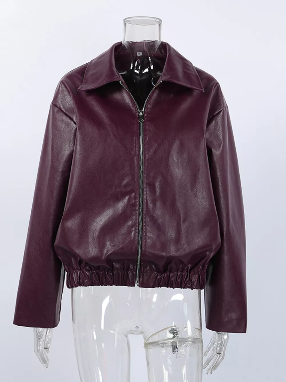 Faux Leather Zip Up Jacket, image 11