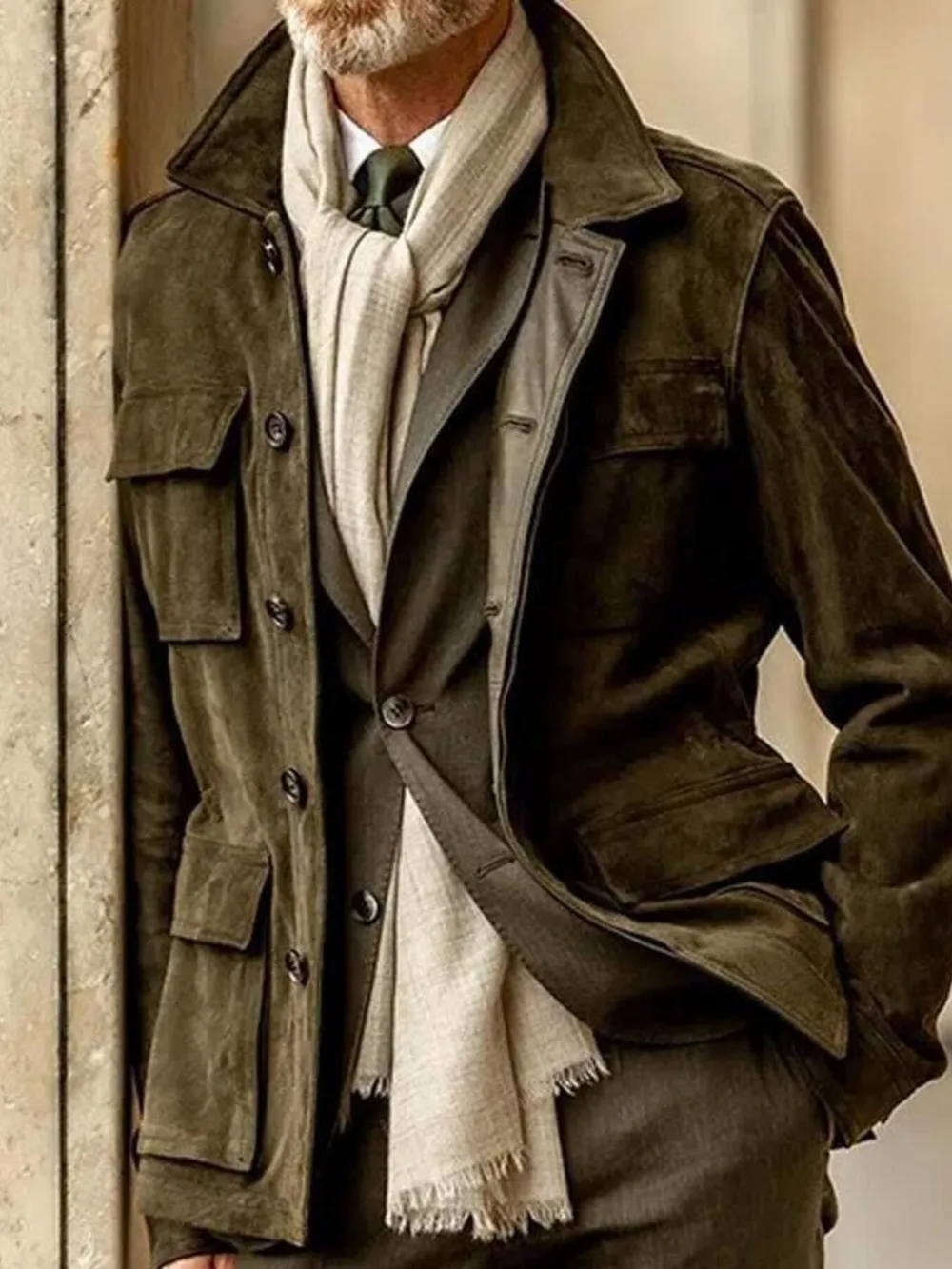 Men's Full Size Button Up Long Sleeve Jacket Plus Size, image 2