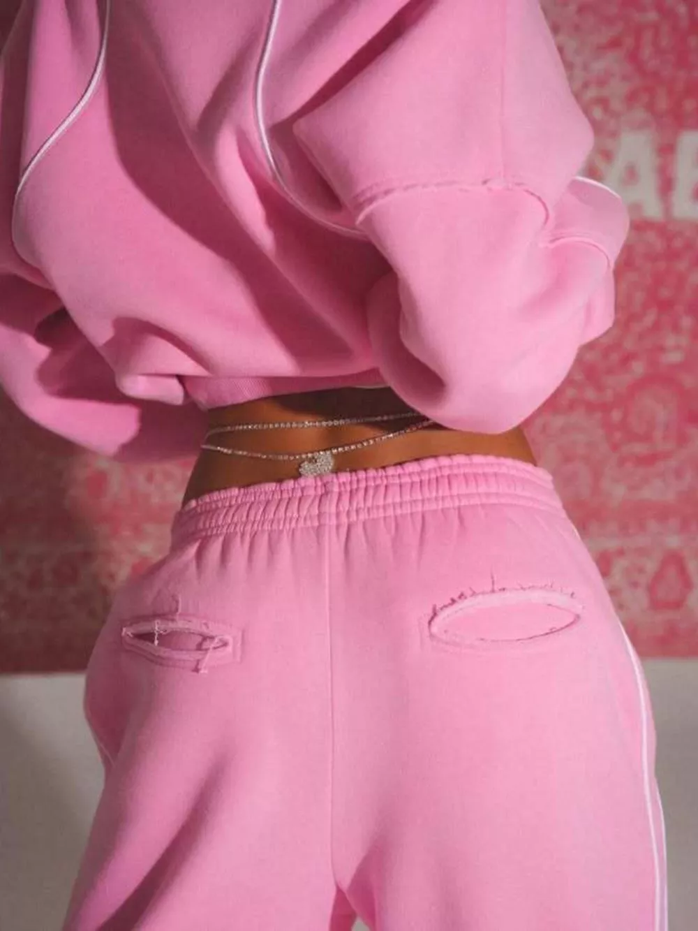 Cropped Zip-Up Hoodie and Wide-Leg Sweatpants Lounge Set, image 14