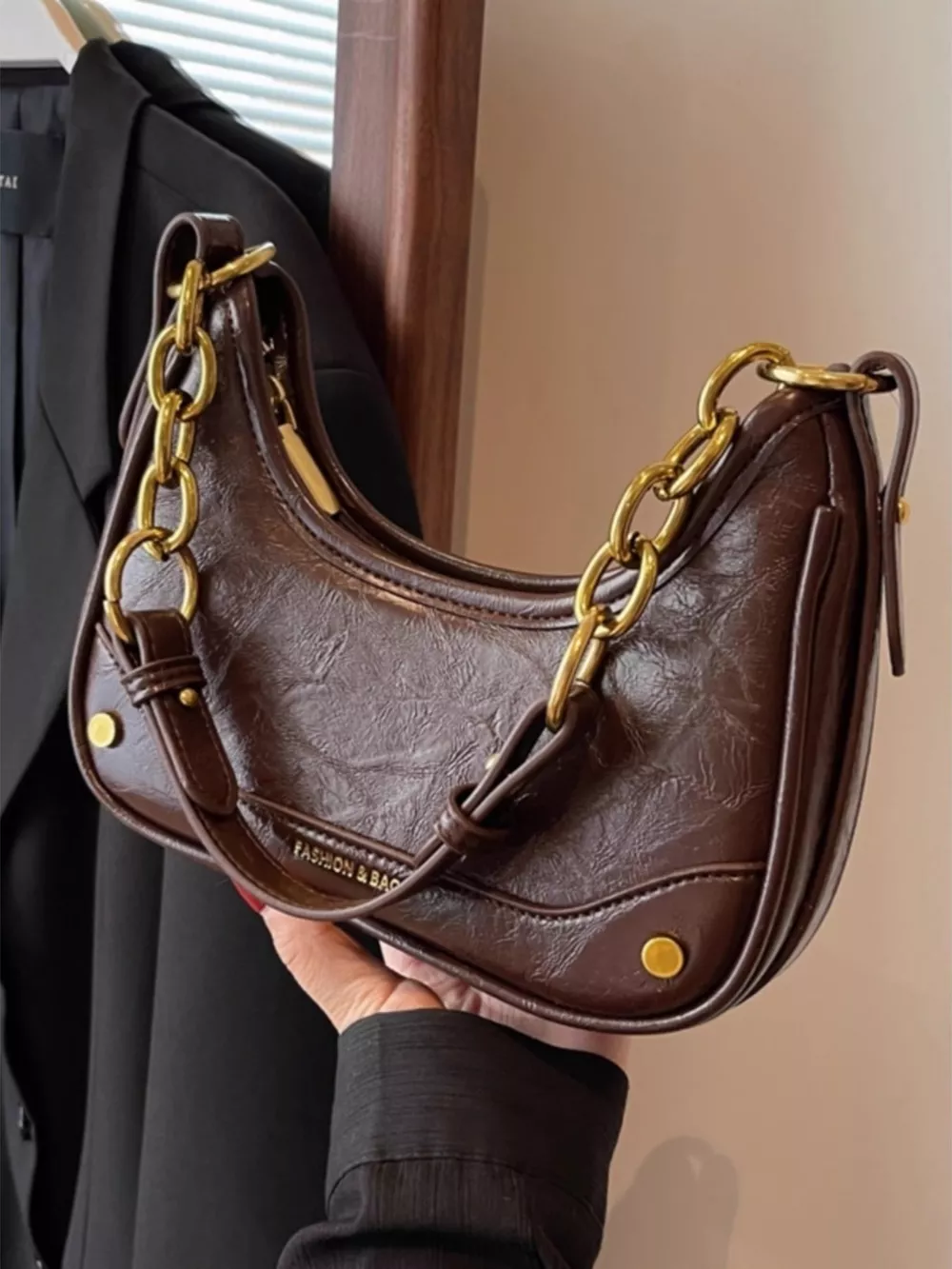 Chain Accent Shoulder Bag, image 2