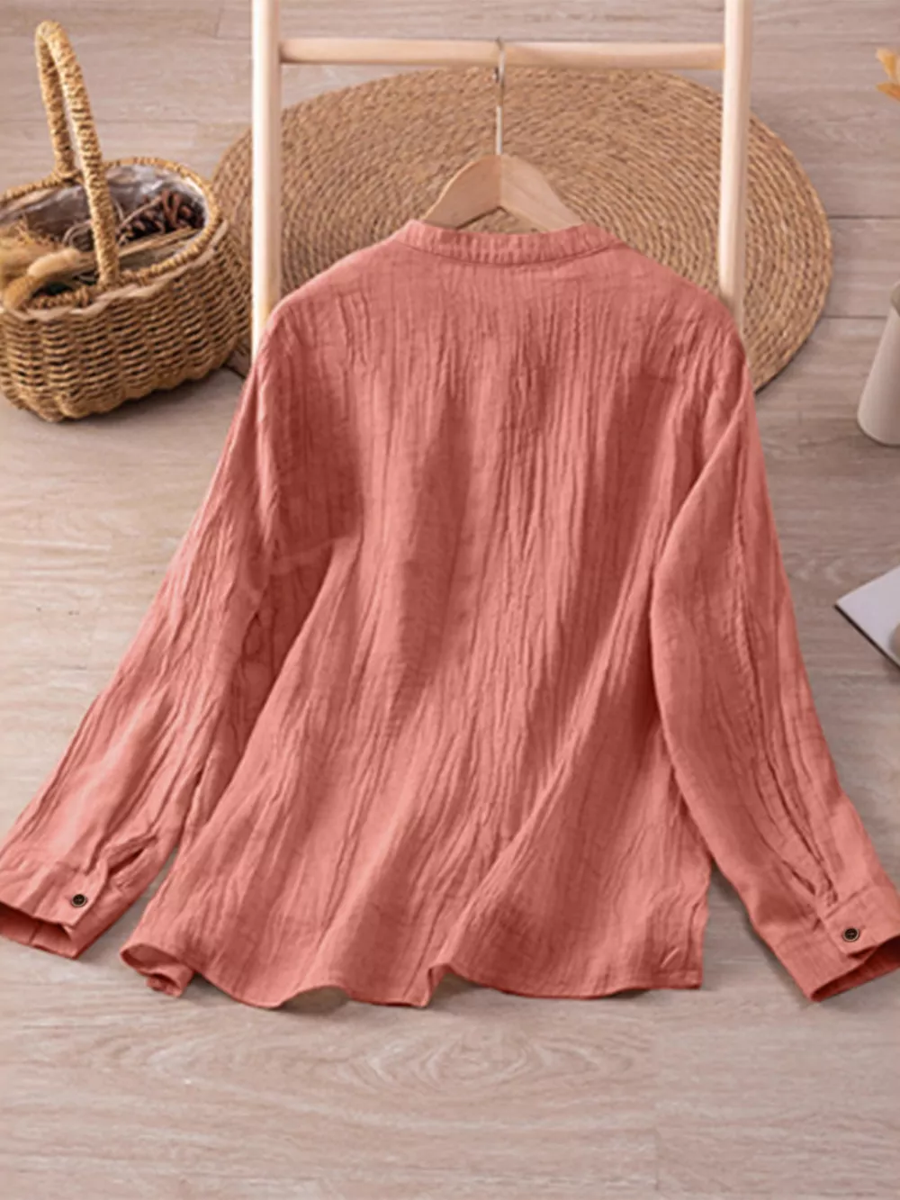 Textured Button-Down Shirt with Chest Pocket, image 4