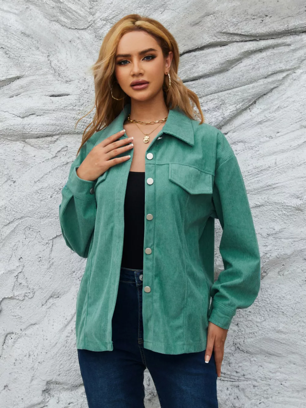 Casual Corduroy Button-Down Jacket, image 9