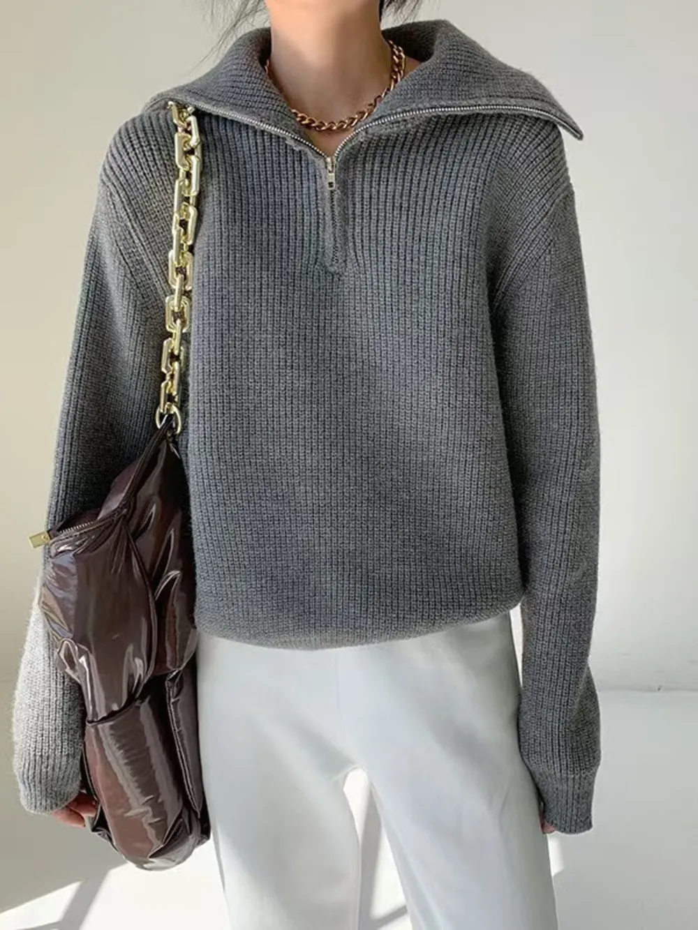 Half-Zip Long Sleeve Sweater, image 13