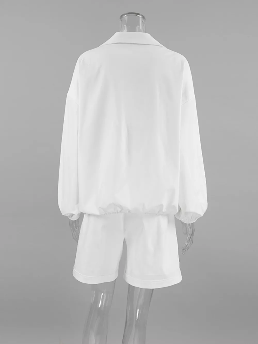 Snap Detail Long Sleeve Top and Shorts Set, image 8
