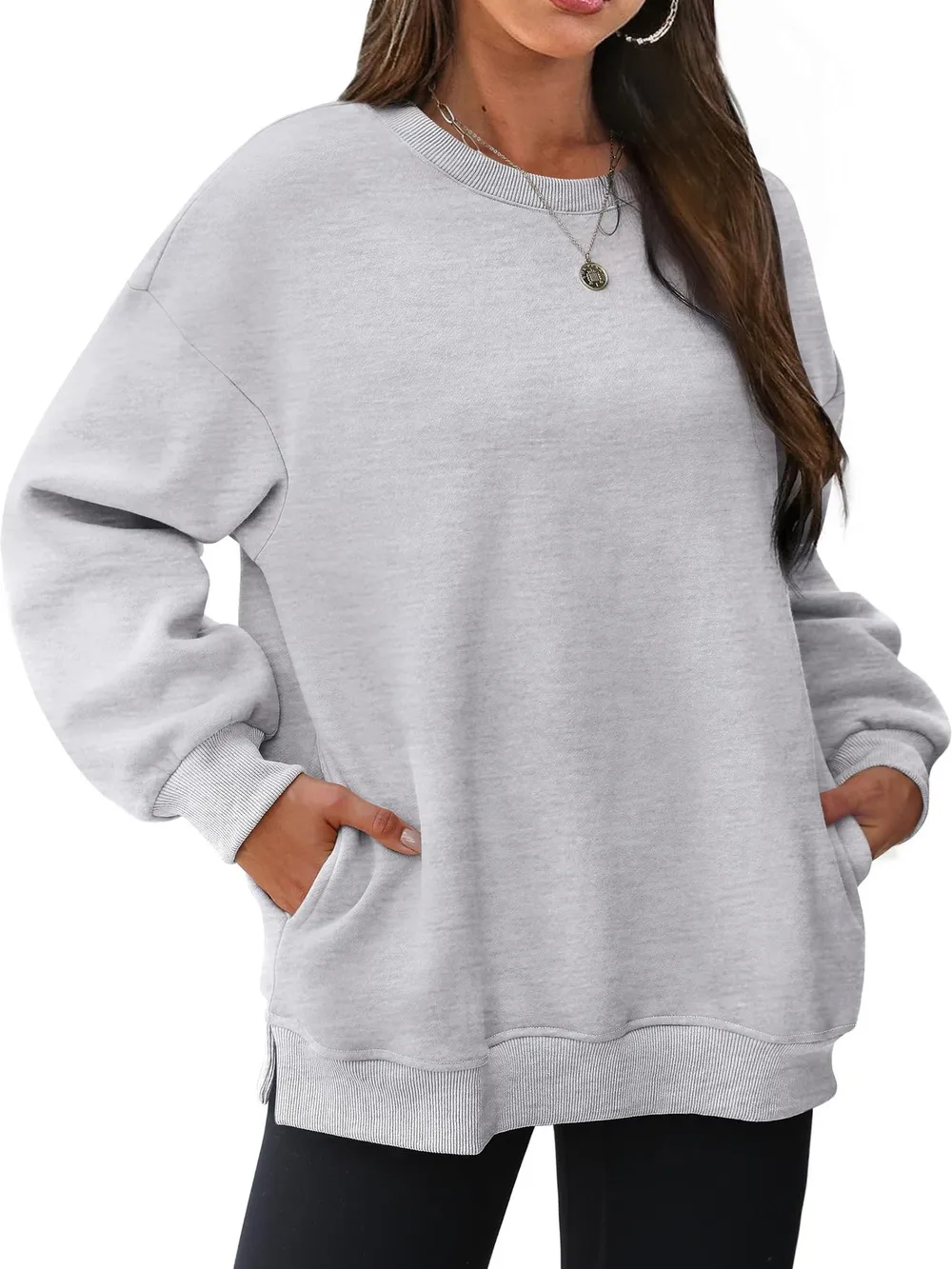 Oversized Long Sleeve Crewneck Sweatshirt, image 5