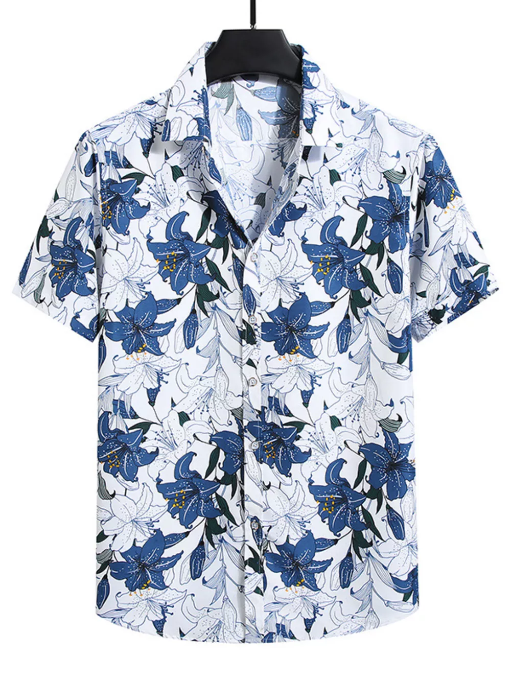 Men's Plus Size Nautical Print Short Sleeve Casual Shirt, image 8