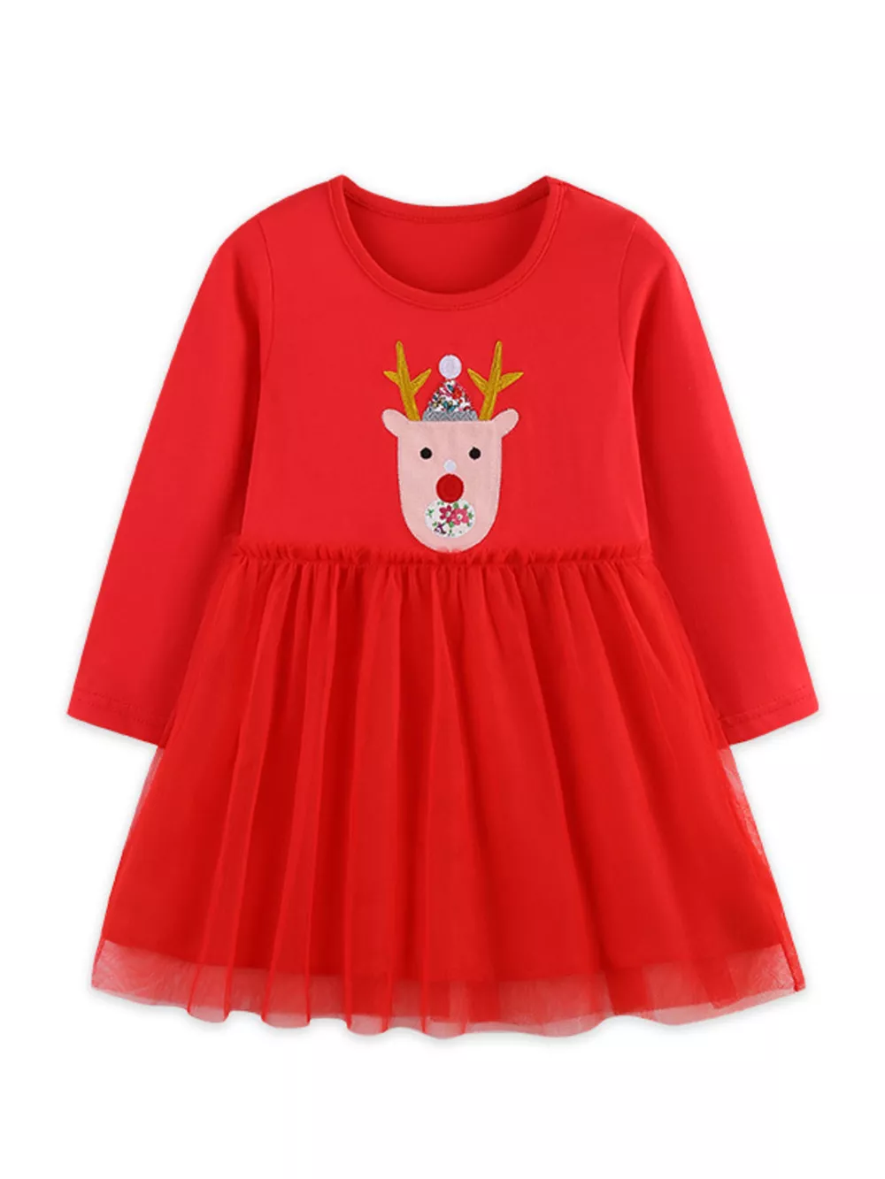 Children's Reindeer Applique Tulle Dress, image 2