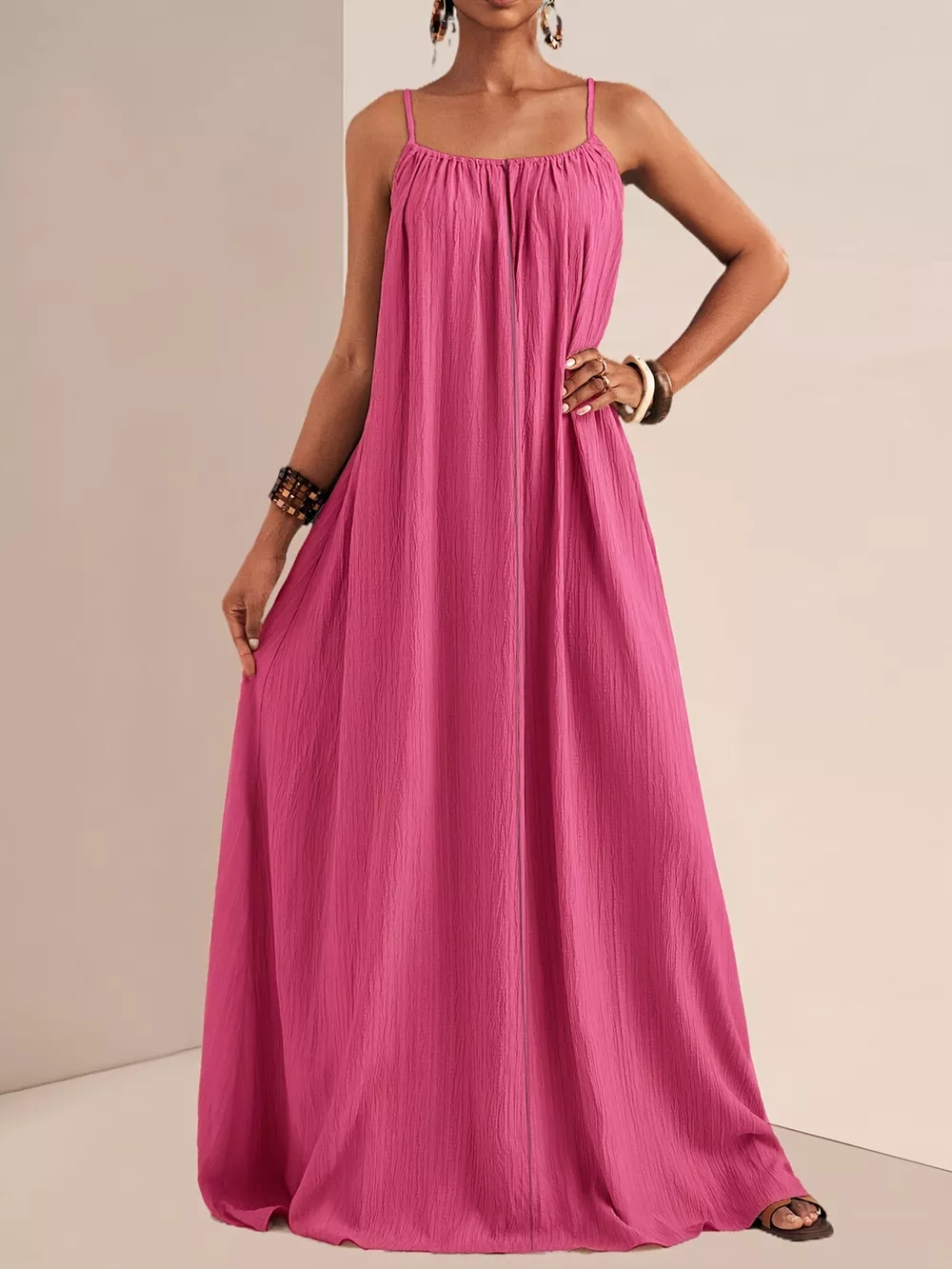 Spaghetti Strap Flowy Maxi Dress, image 15