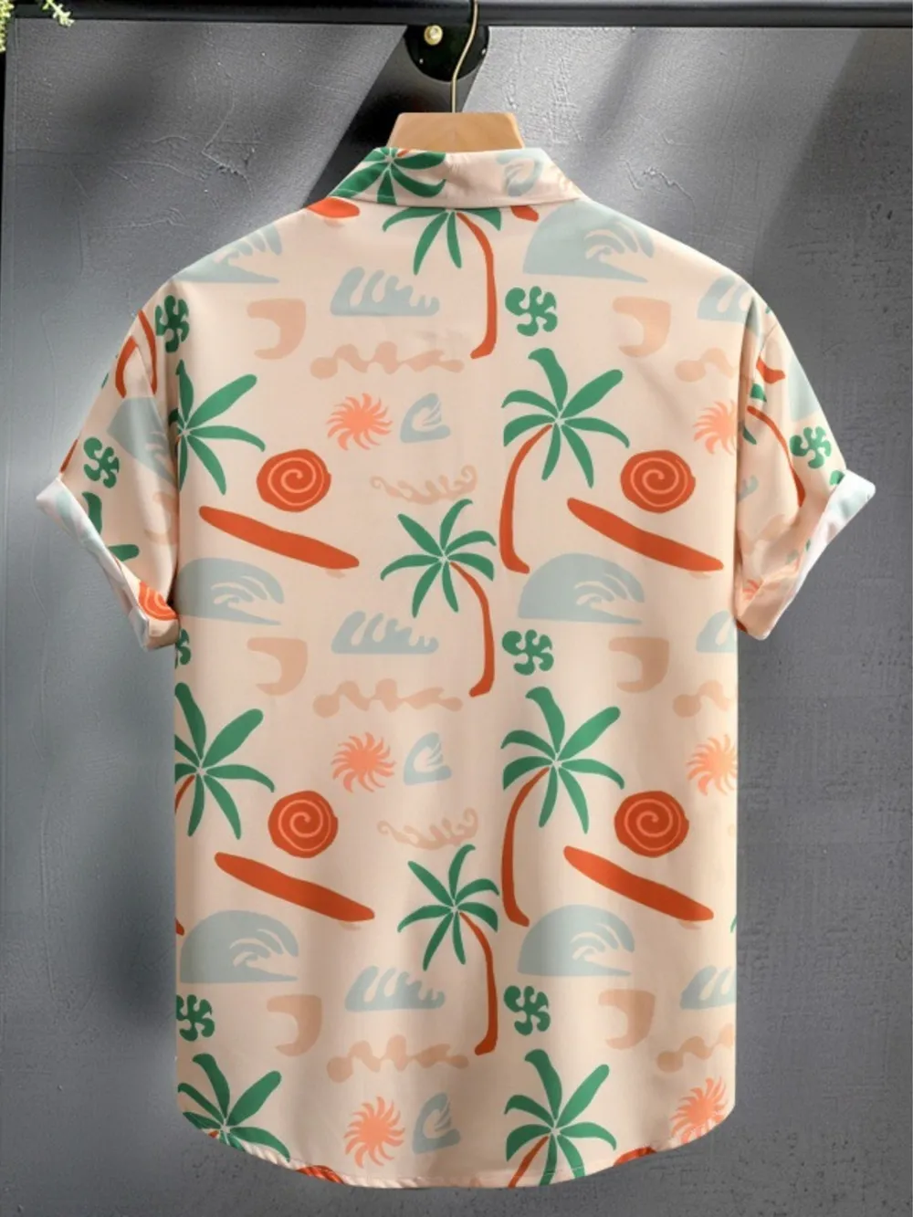 Men's Printed Button Up Short Sleeve Shirt, image 2