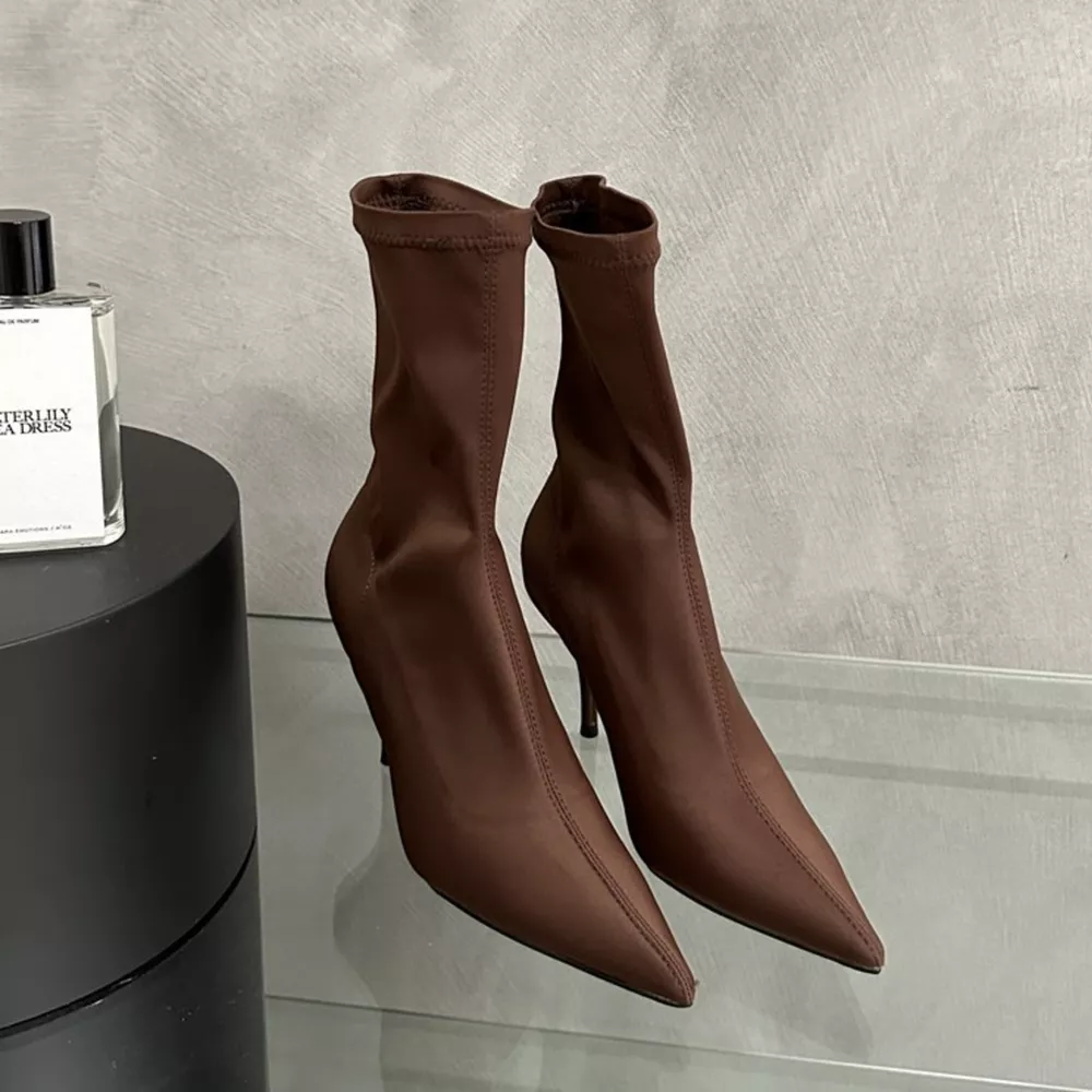 Point Toe Mid Heel Boots, image 6