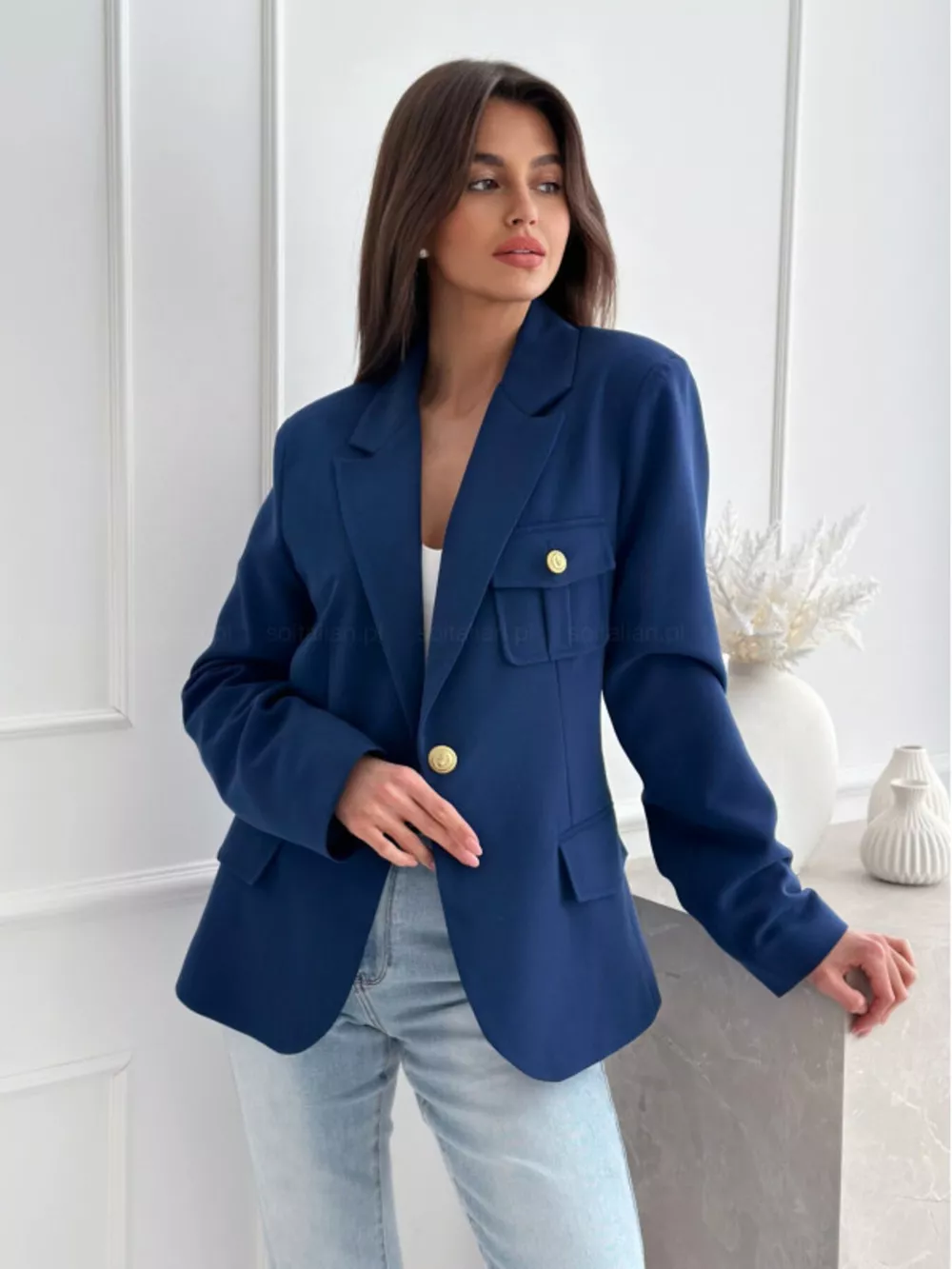 Lapel Collar One Button Blazer, image 15