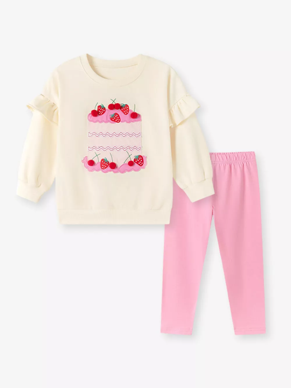 Children's Ruffled Strawberry Top and Pants Set, image 2
