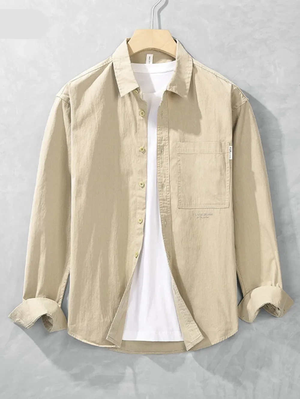Men's Plus Size Button Up Long Sleeve Shirt, image 3