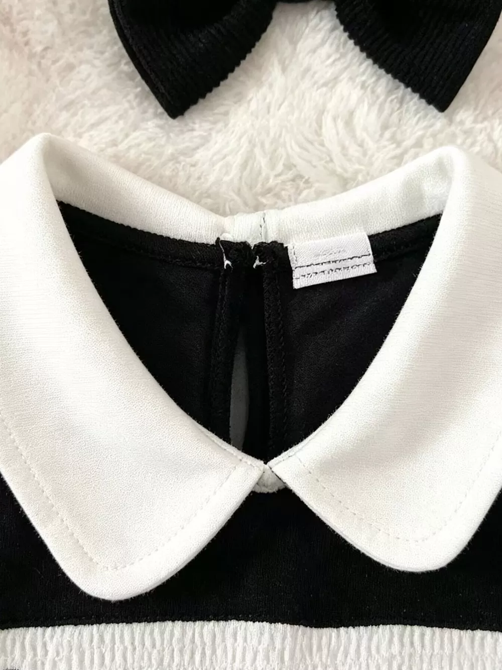Children's Halloween 'BOO' Ghost Velvet Bodysuit Dress and Bow Headband Set, image 2