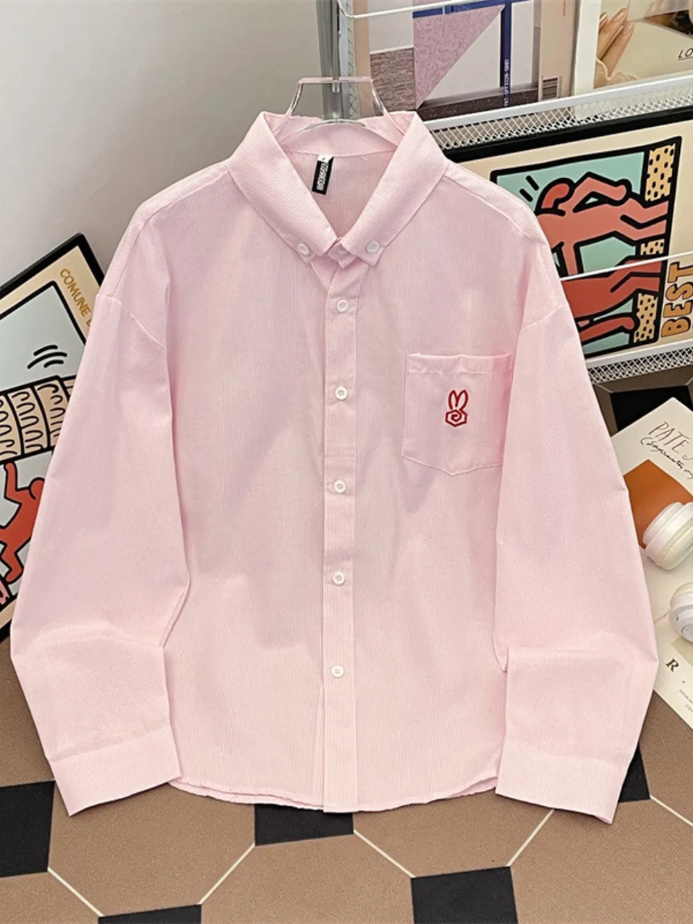 Men's Plus Size Button Up Long Sleeve Shirt, image 4