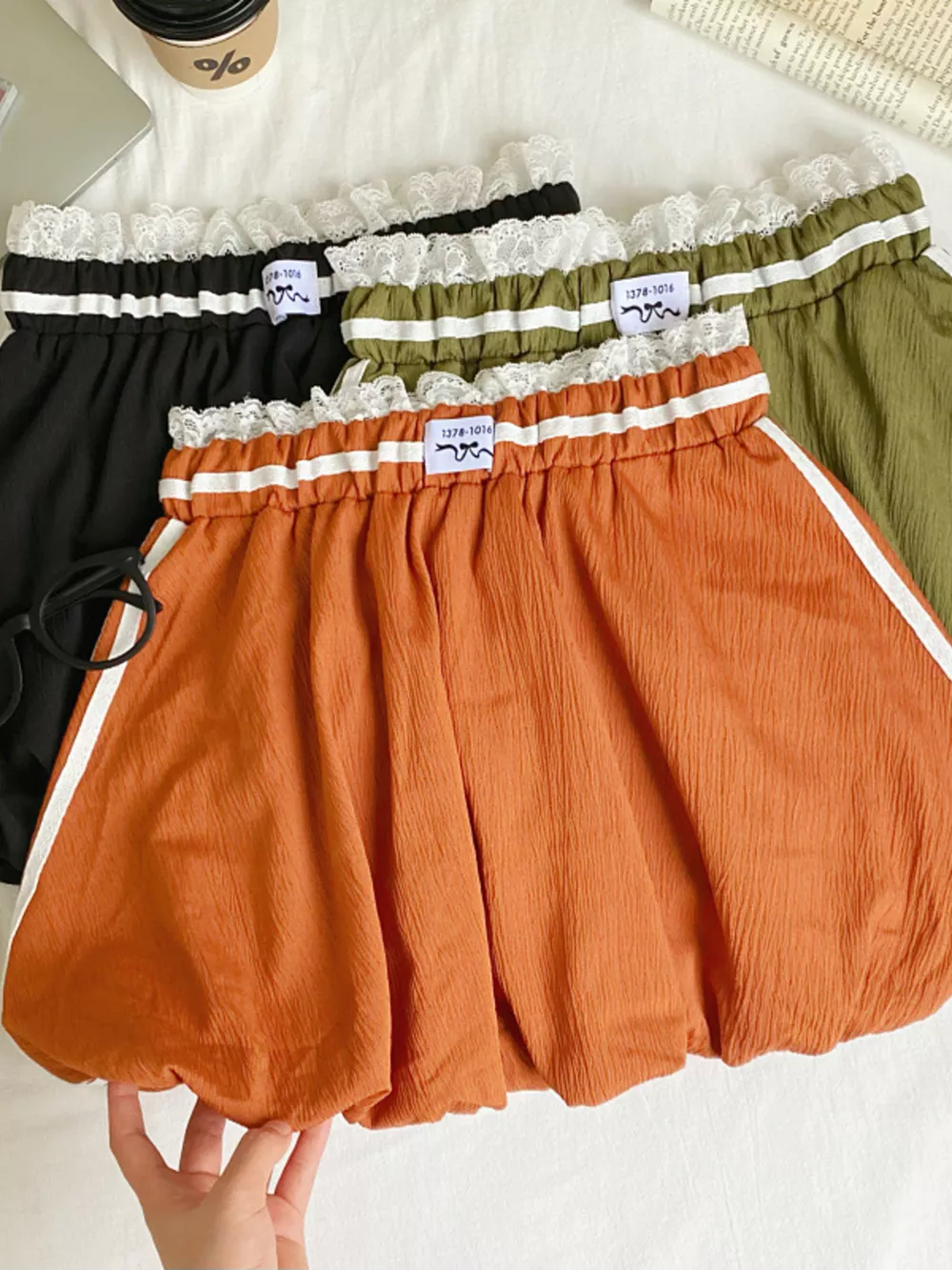 Lace Trim Elastic Waist Mini Skirt, image 10