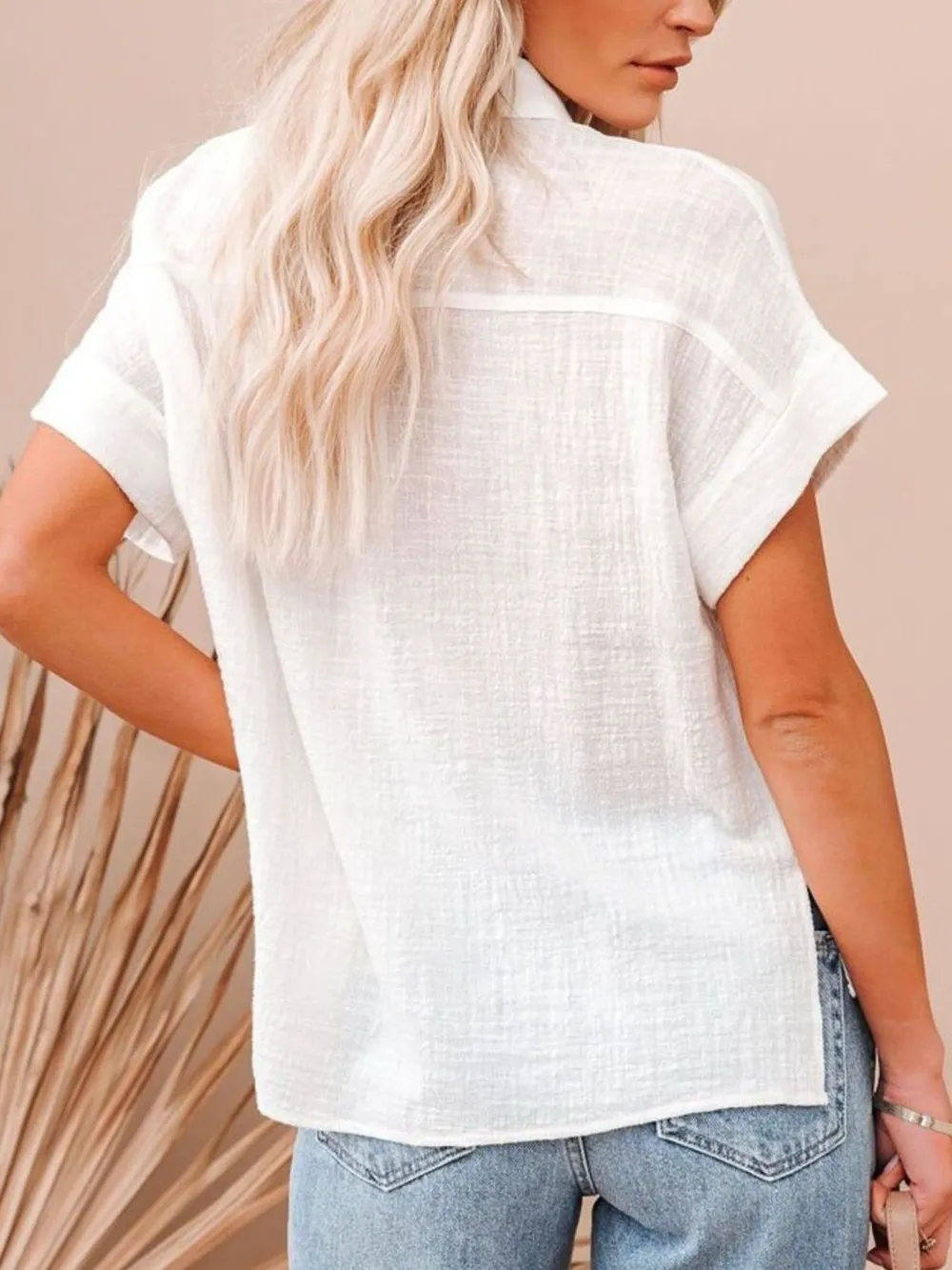 Full Size Button Up Short Sleeve Shirt Plus Size, image 4