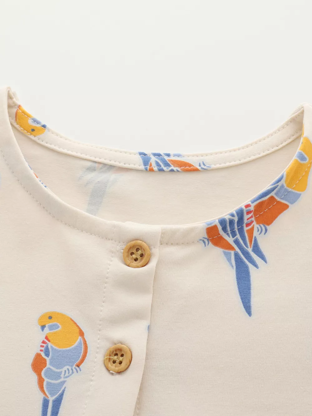 Children's Printed Parrot Button-Front Casual Dress, image 5