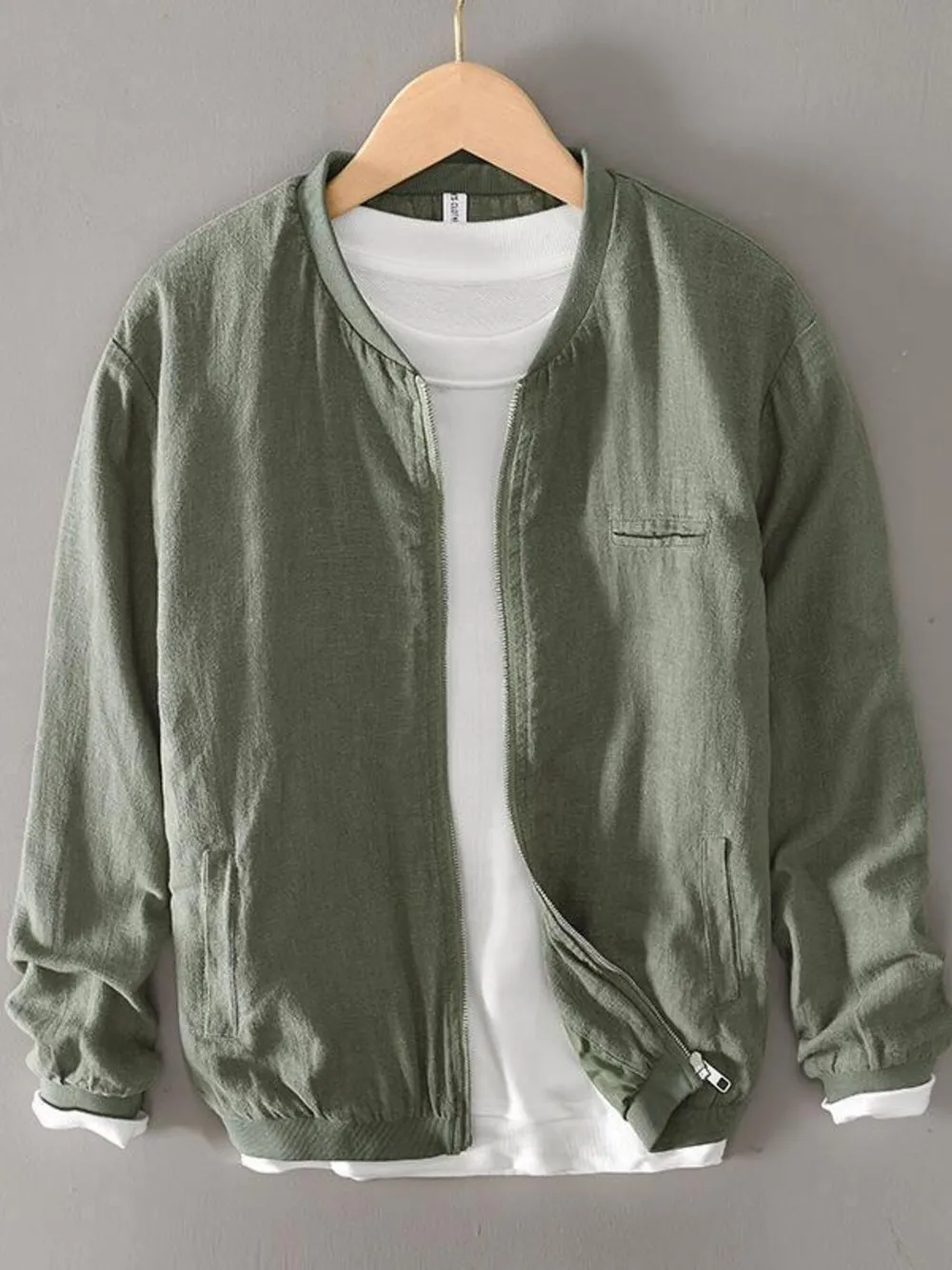Men's Plus Size Zip Up Long Sleeve Jacket, image 2