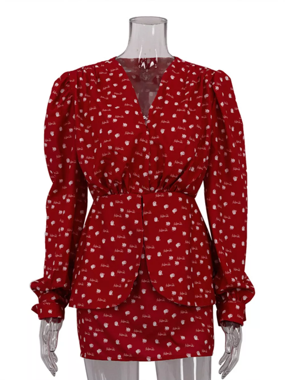 Polka Dot Long Sleeve Layered Dress, image 6