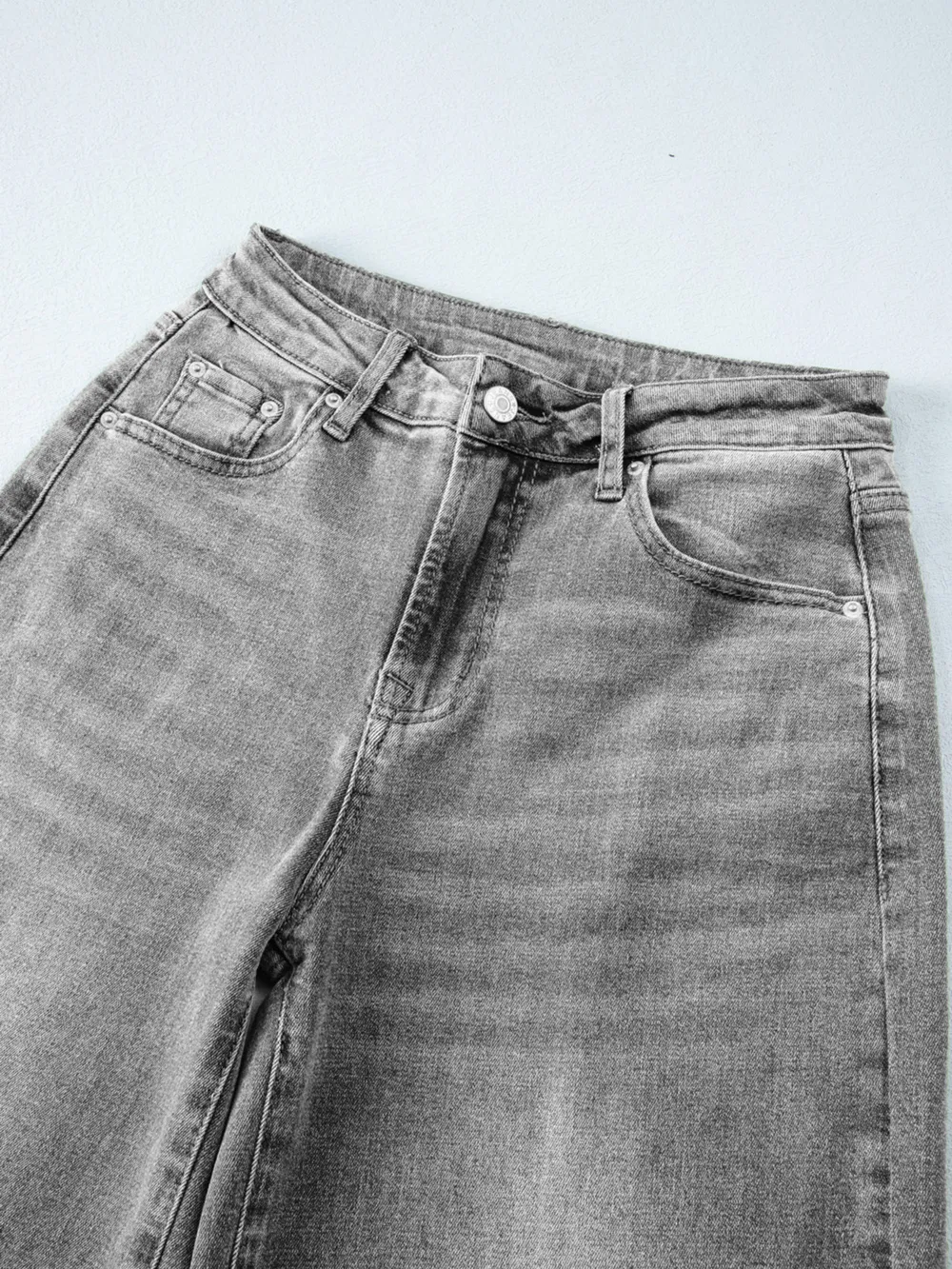 High Waist Wide Leg Washed Jeans, image 18