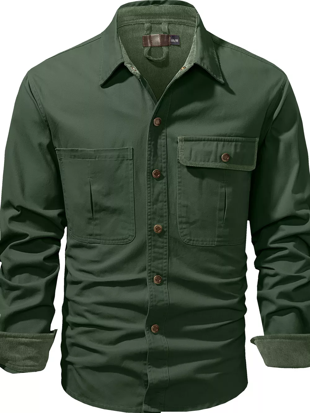 Men's Casual Long Sleeve Button-Down Shirt with Pockets, image 6