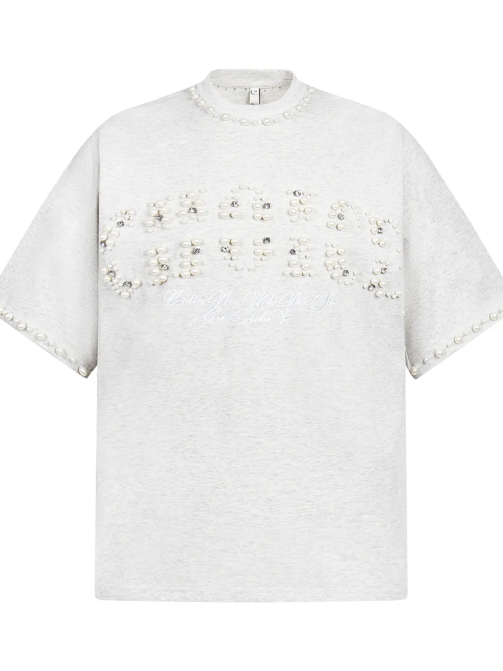 Men's Pearl Detail Round Neck T-Shirt, image 3