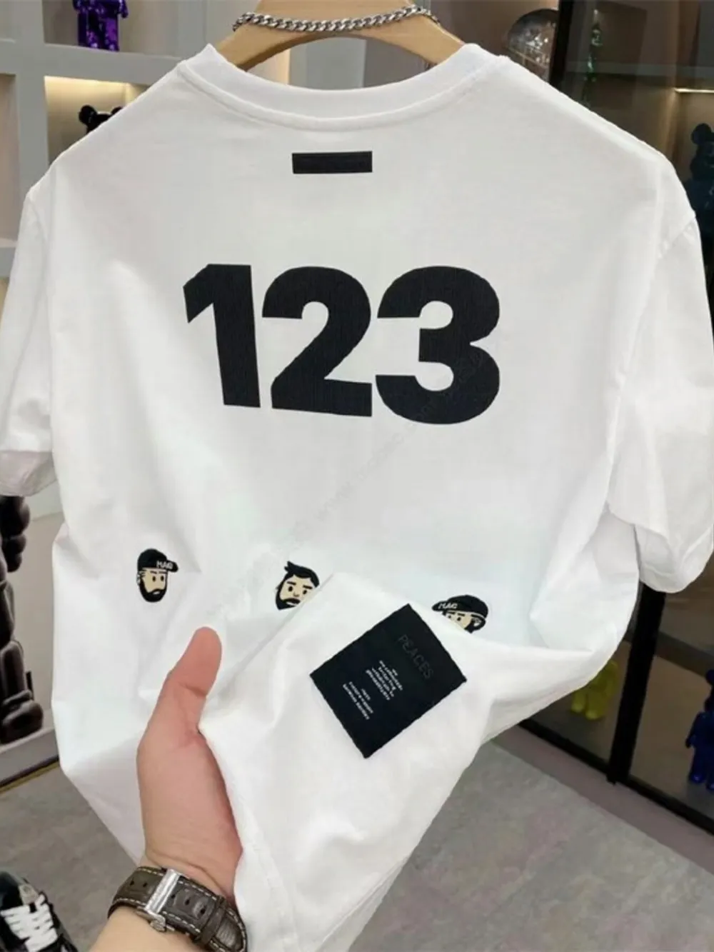 Men's Full Size Number 123 Round Neck T-Shirt Plus Size, image 3