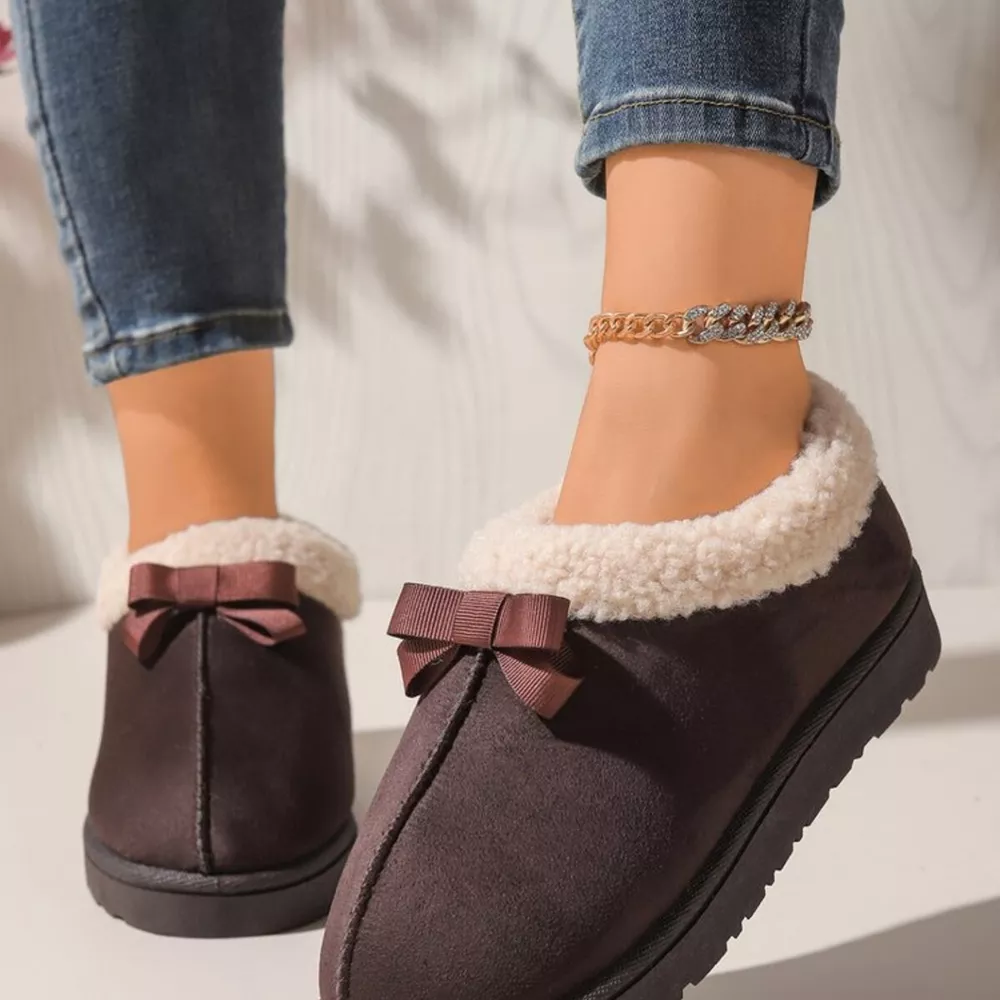 Cozy Bowknot Plush Lined Slip-Ons, image 29