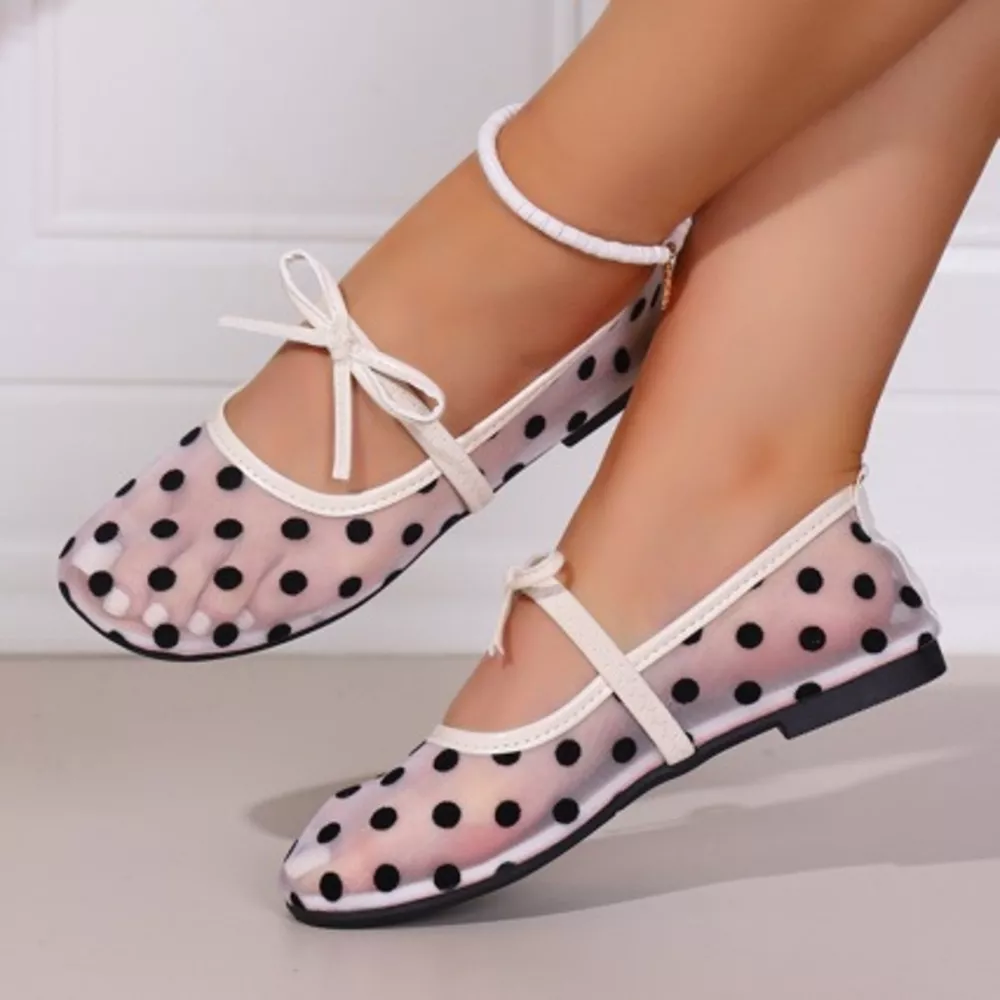 Polka Dot Round Toe Slip-Ons, image 2