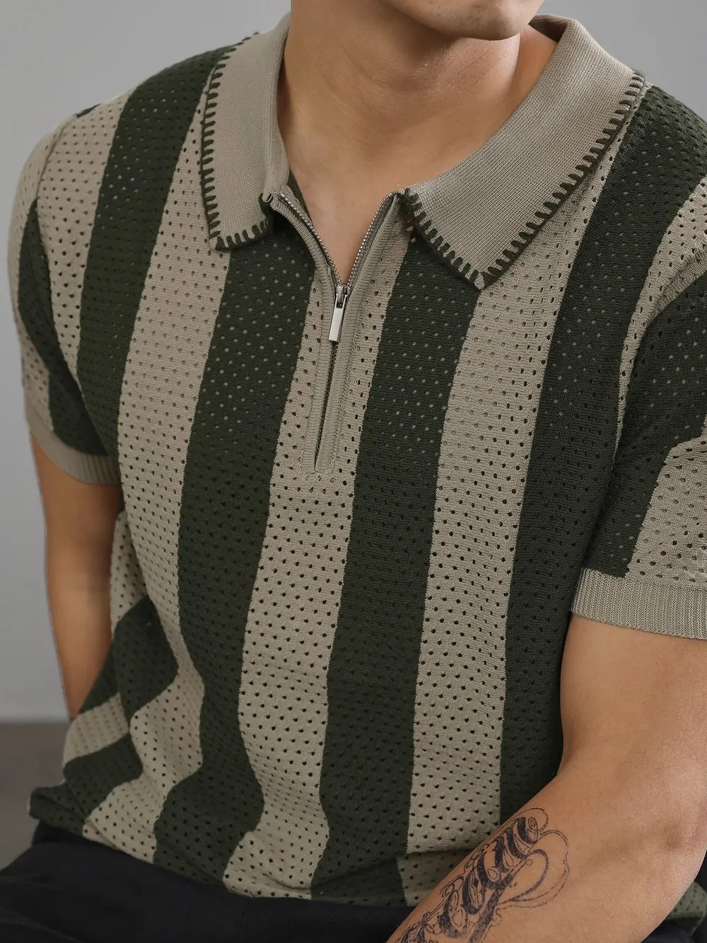 Men's Full Size Two-Tone Short Sleeve Polo Plus Size, image 4