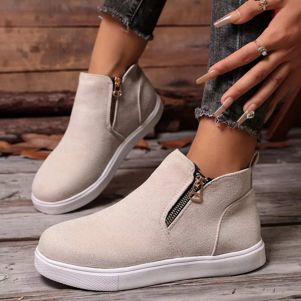 Side Zipper Flat Sneakers, image 13