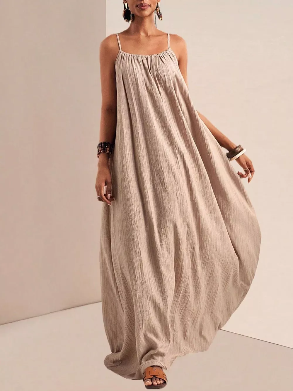 Spaghetti Strap Flowy Maxi Dress, image 16