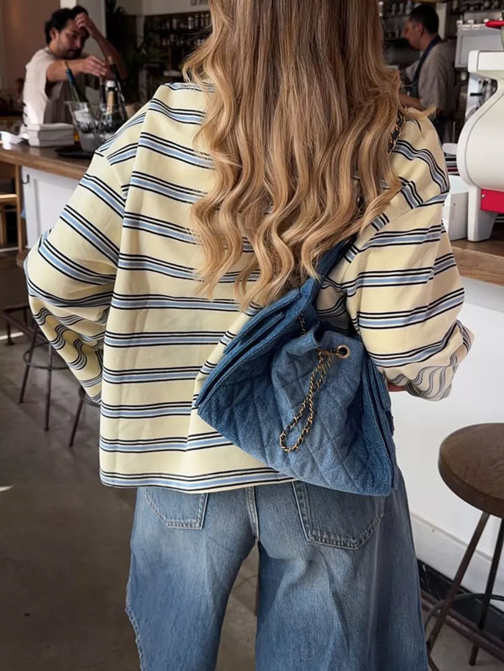 Oversized Striped Long-Sleeve T-Shirt, image 5