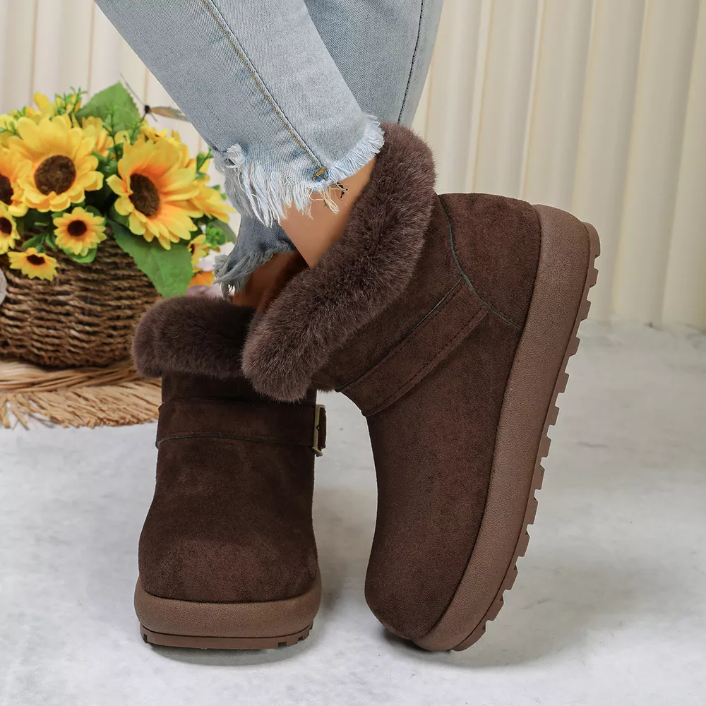 Round Toe Fuzzy Boots, image 8