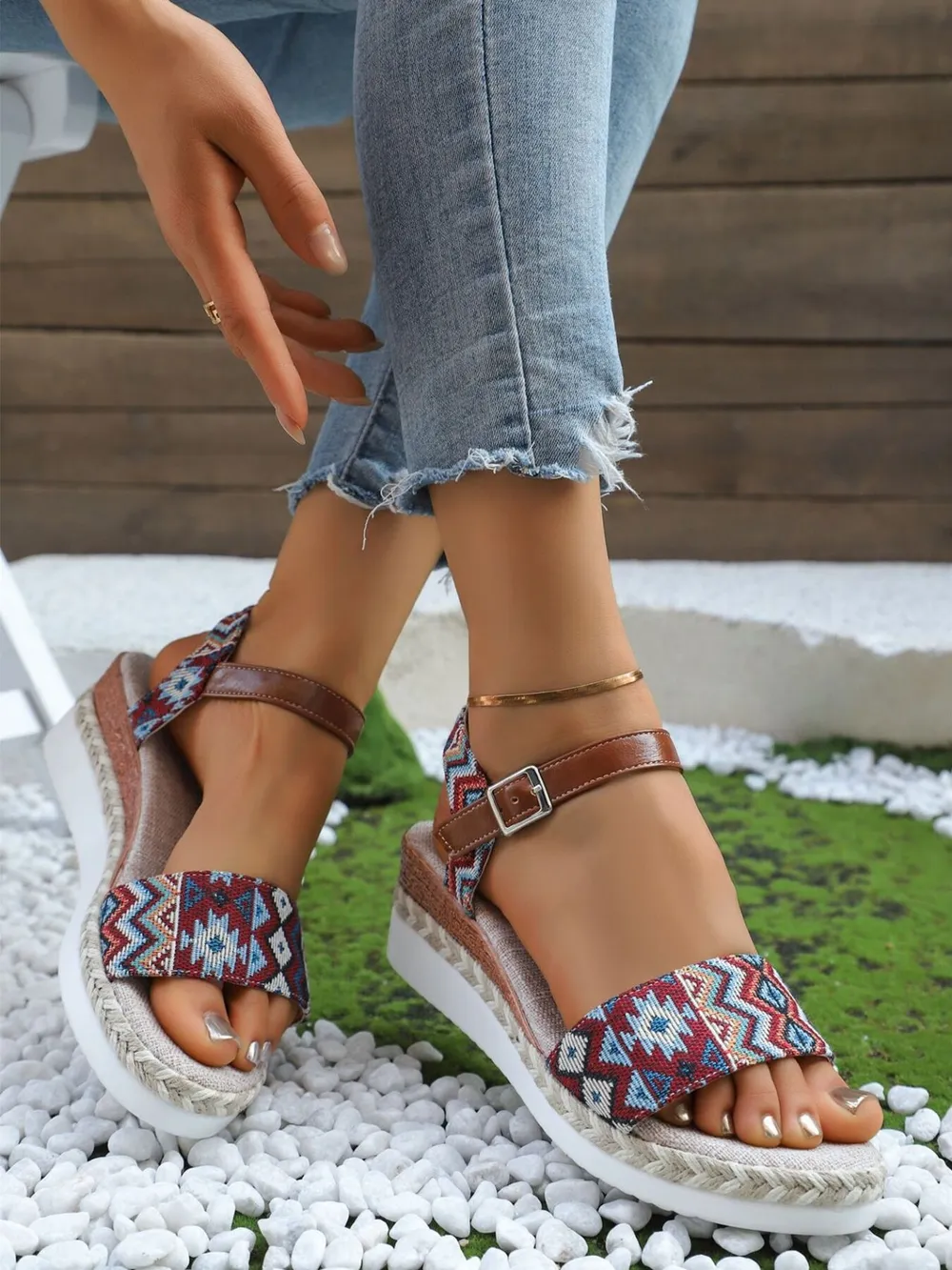 Open Toe Platform Wedge Sandals, image 7