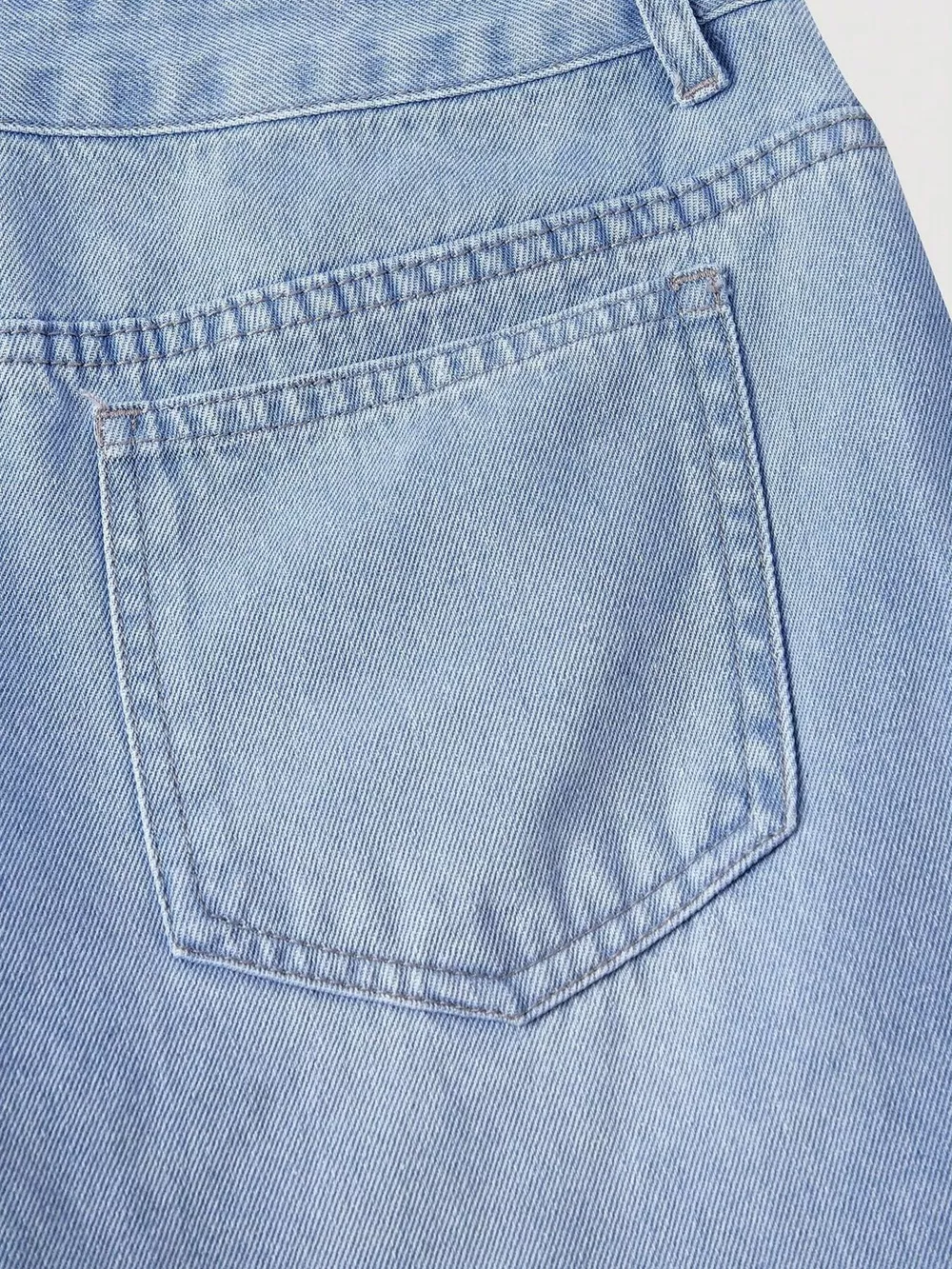 Asymmetric Raw Hem Wide-Leg Jeans, image 3