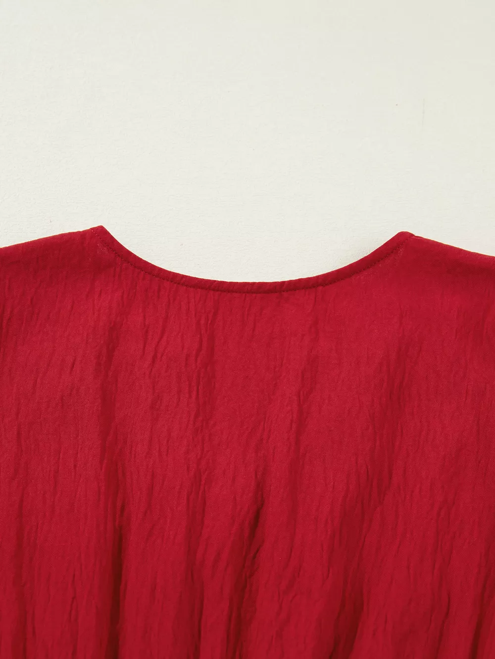 Contrast Embroidered Detail Cinched Waist Tiered Long Sleeve Maxi Dress, image 3
