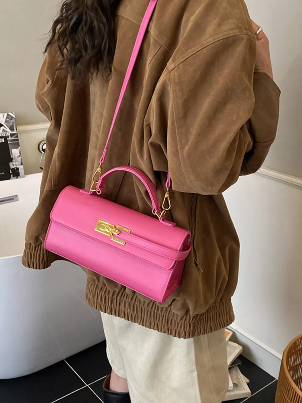 Golden Clasp Crossbody Bag, image 10